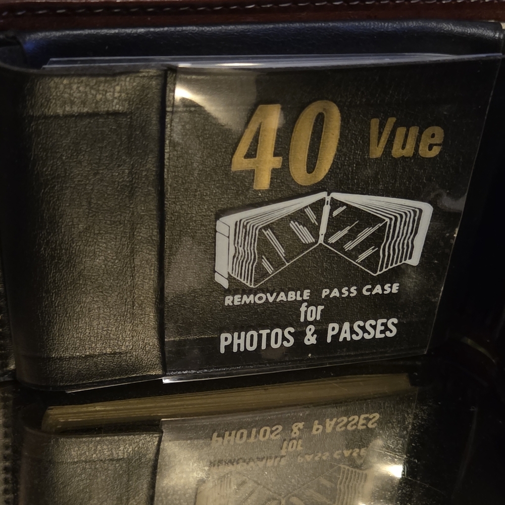 Vintage Woven Leather Photo Pass Case Wallet Cottagecore Organizer 40 View - Picture 2 of 14